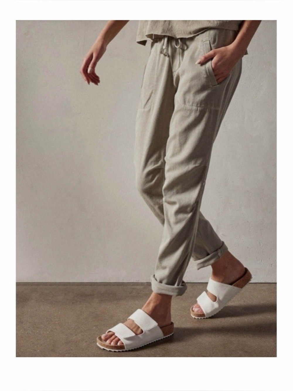 James Perse Soft Drape Pant Women Driftwood Pigment Garment Dyed Sz XS / 0